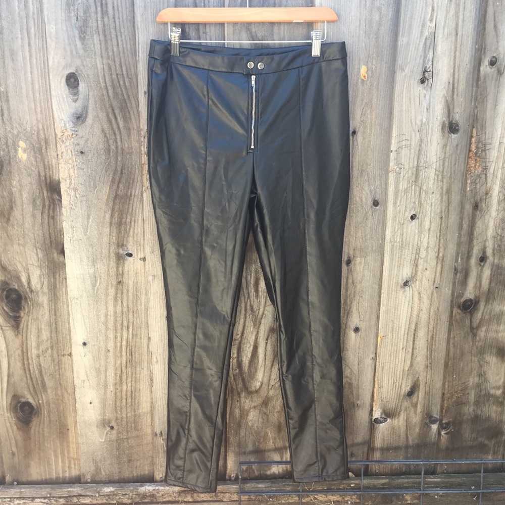 Leather skinny jeans